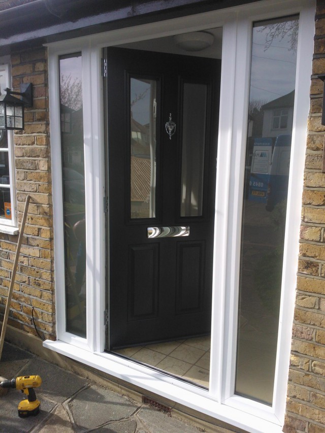 Black Ludlow Timber Composite Door Fitted -Solidor | Timber Composite