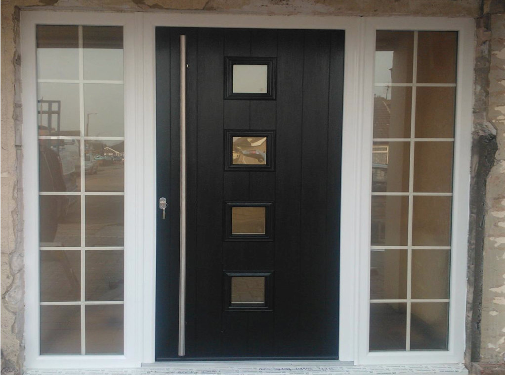 Solidor Parma composite door with a long bar handle for a clean, premium entrance look.