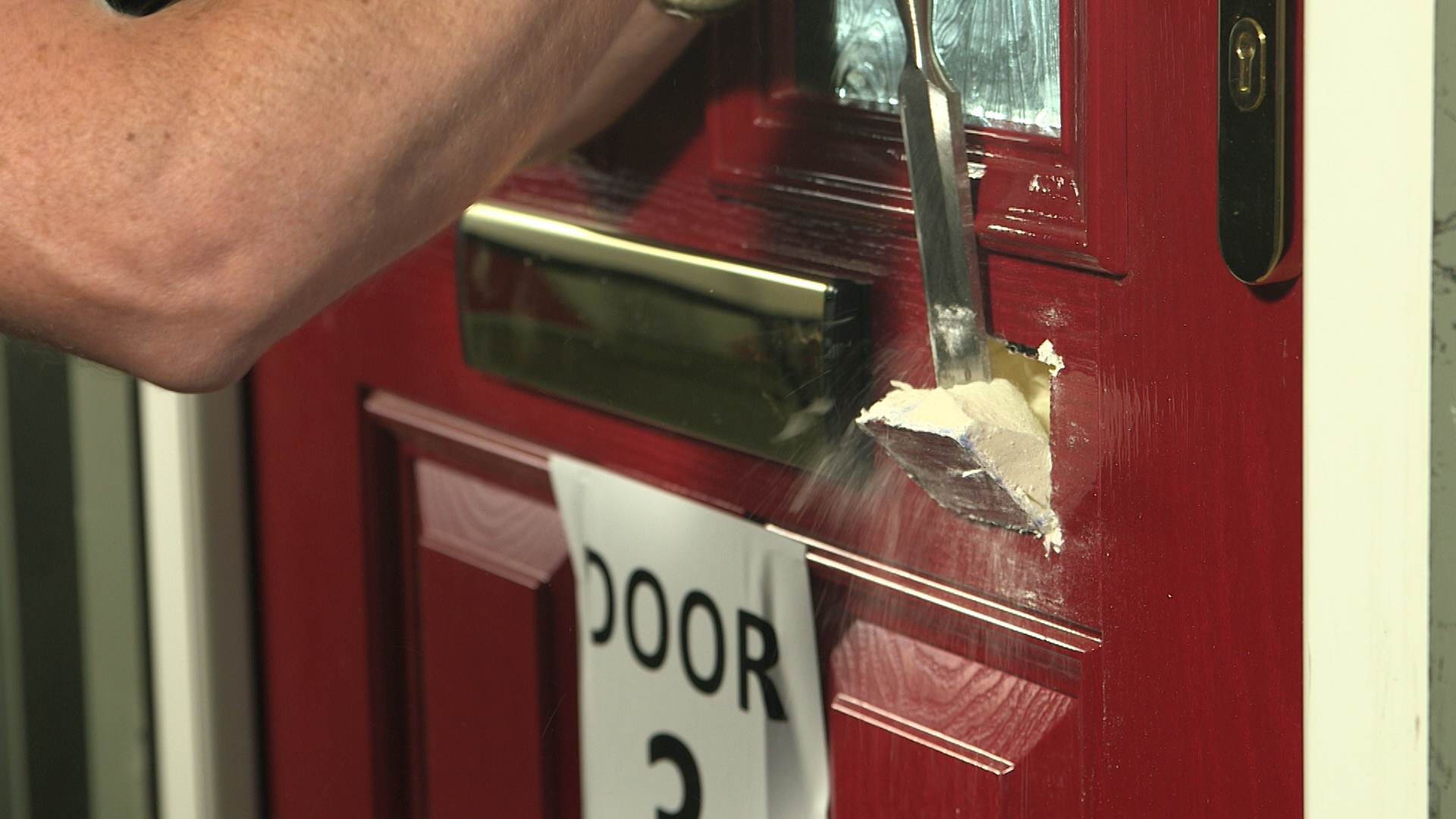 Solidor Timber Composite Door, being Tested