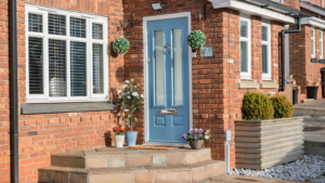 Solidor composite doors installed in UK homes, combining solid timber core construction with long-term durability