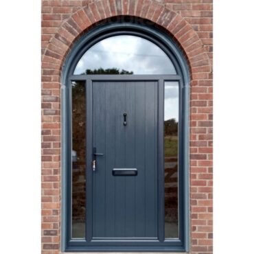 Solidor composite doors shown as part of a wider comparison with aluminium doors, highlighting construction style and overall finish