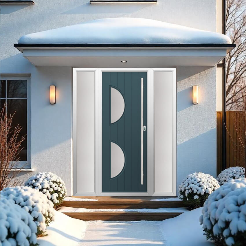 Solidor Siena composite door in Anthracite Grey, showcasing a sleek, modern Italian-inspired design