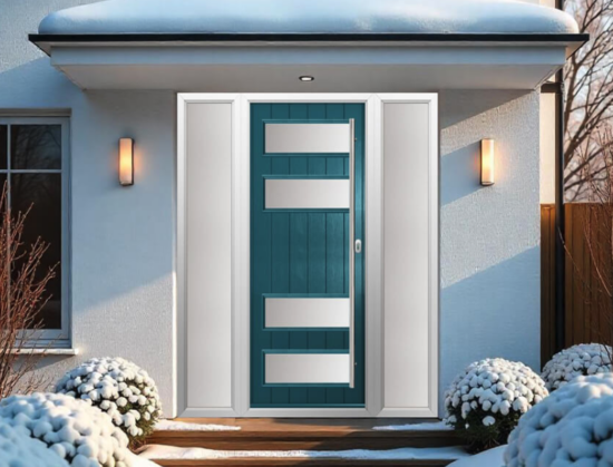 Part of the Contemporary Italia collection, the Solidor Sorrento composite door features a sleek linear aesthetic with four horizontal glazed panels