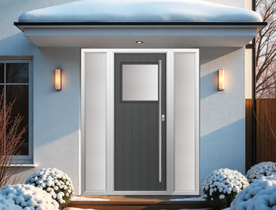 Part of the Contemporary Italia collection, the Solidor Trieste composite door features a clean architectural style highlighted by a single large, central square glazed panel